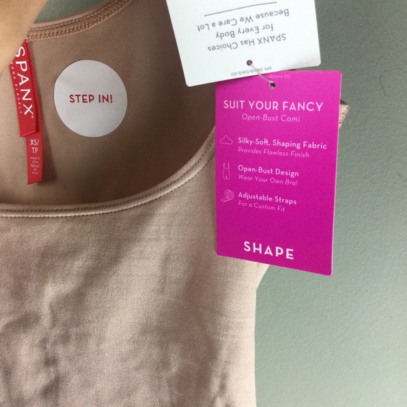 NWT Spanx Suit Your Fancy Open Bust Champagne Beige Light Control Cami Size XS - Picture 8 of 9